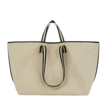 LA GARCONNE KASSL CANVAS TOTE — BEIGE / OIL BORDEAUX