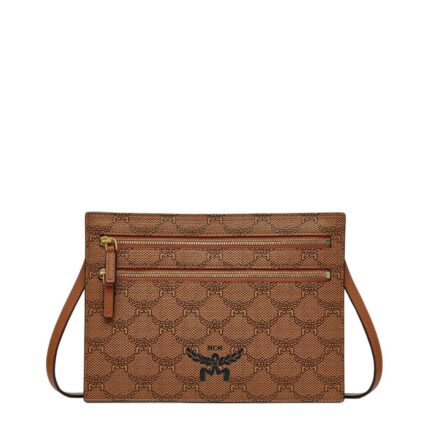 MCM HIMMEL CROSSBODY POUCH IN LAURETOS COGNAC
