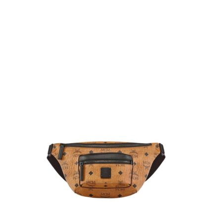 MCM MINI FURSTEN BELT BAG IN VISETOS COGNAC