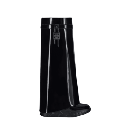 GIVENCHY SHARK LOCK BIKER BOOTS IN PATENT LEATHER