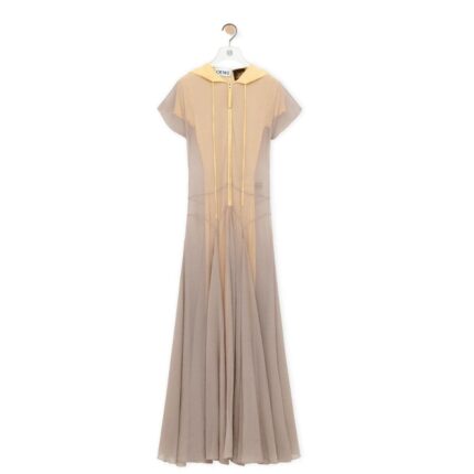 LOEWE HOODED JUMPSUIT IN SILK AND VISCOSE