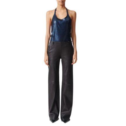 STOULS OSWALD WIDE FLARED LEATHER PANTS