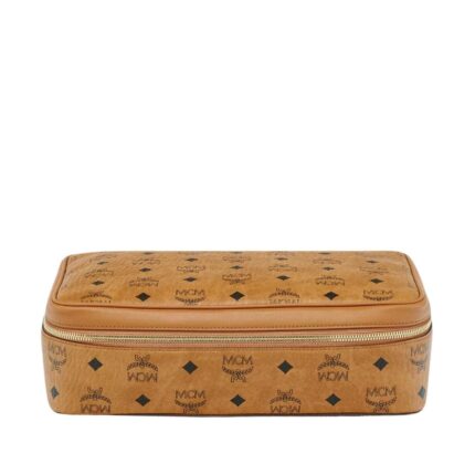 MCM SMALL OTTOMAR TRAVEL CASE IN VISETOS COGNAC