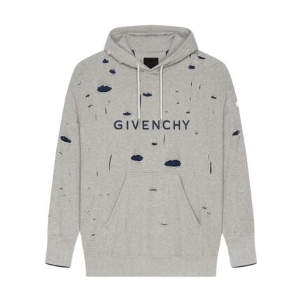 GIVENCHY OVERSIZED HOODIE IN DESTROYED FLEECE
