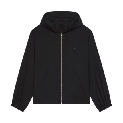 GIVENCHY ZIPPED HOODIE IN WOOL WITH 4G DETAIL